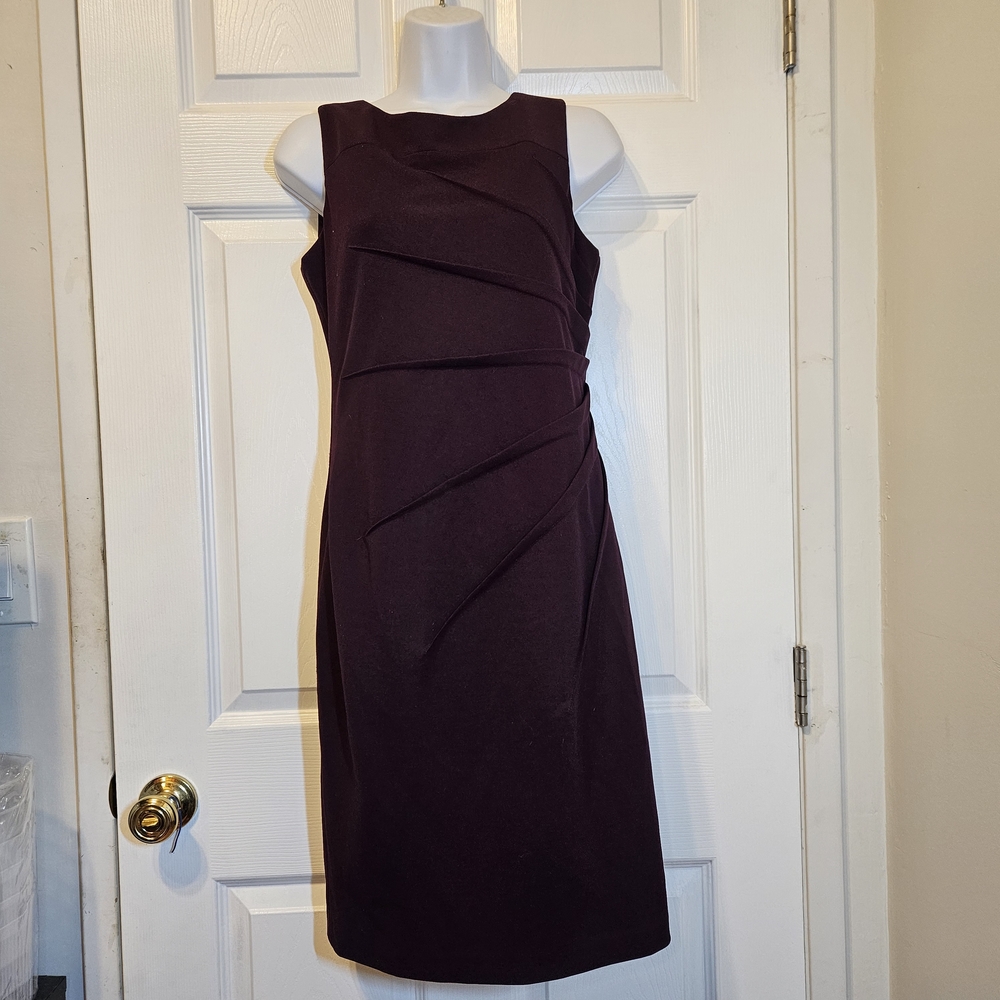 Calvin Klein Purple Ruched Sheath Midi Dress